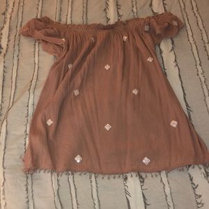 off the shoulder short sleeve top from AE